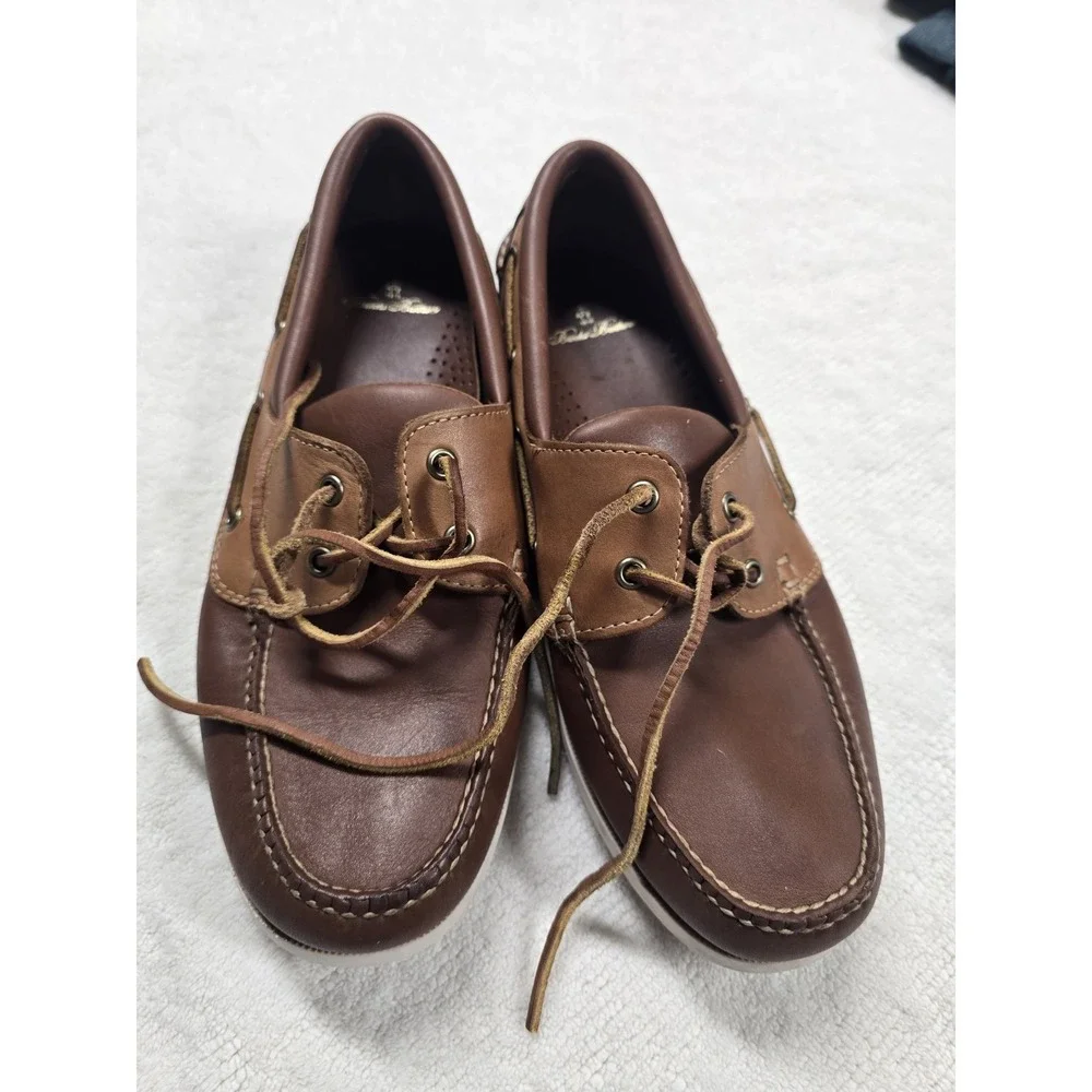 Brooks Brothers Men's Leather Boat Shoes Size 9 D Brown Deck‎ Shoes